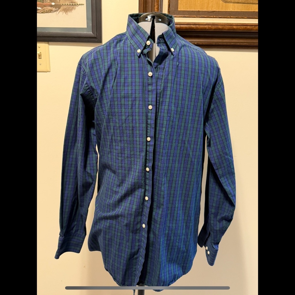 Tommy Hilfiger Blue and Green Casual Button Down Shirt